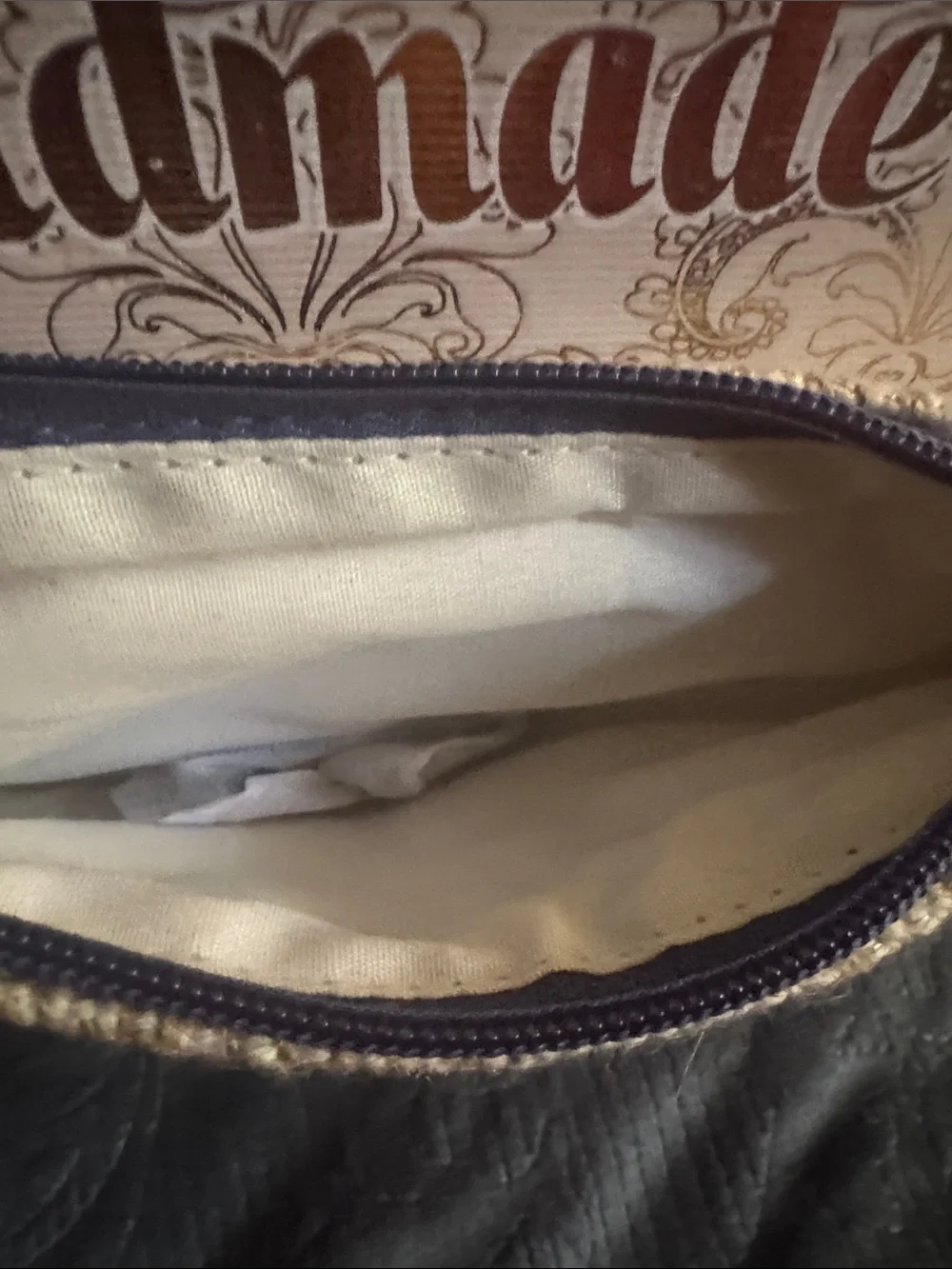 Handmade Beige Sequin Crab Embellished Clutch Wristlet